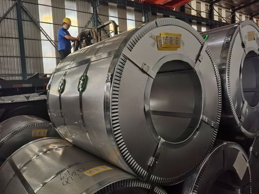 طلاء الزنك المغلف من الفولاذ المعدني الرقيق 50-275g / m2 إطالة 20-30%